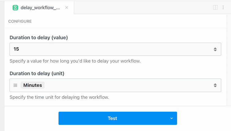 Workflow delay step