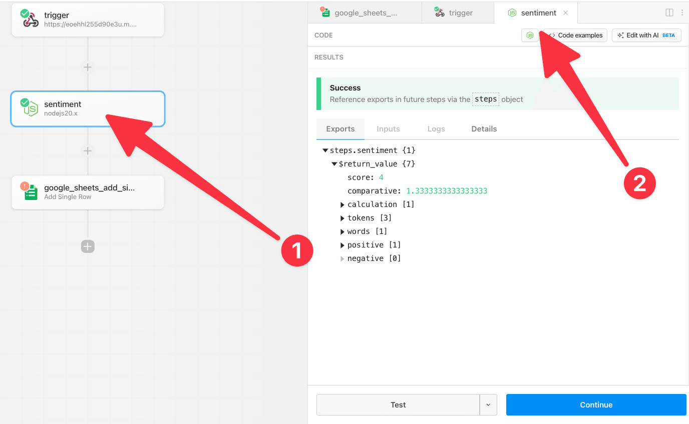 Expand sentiment results