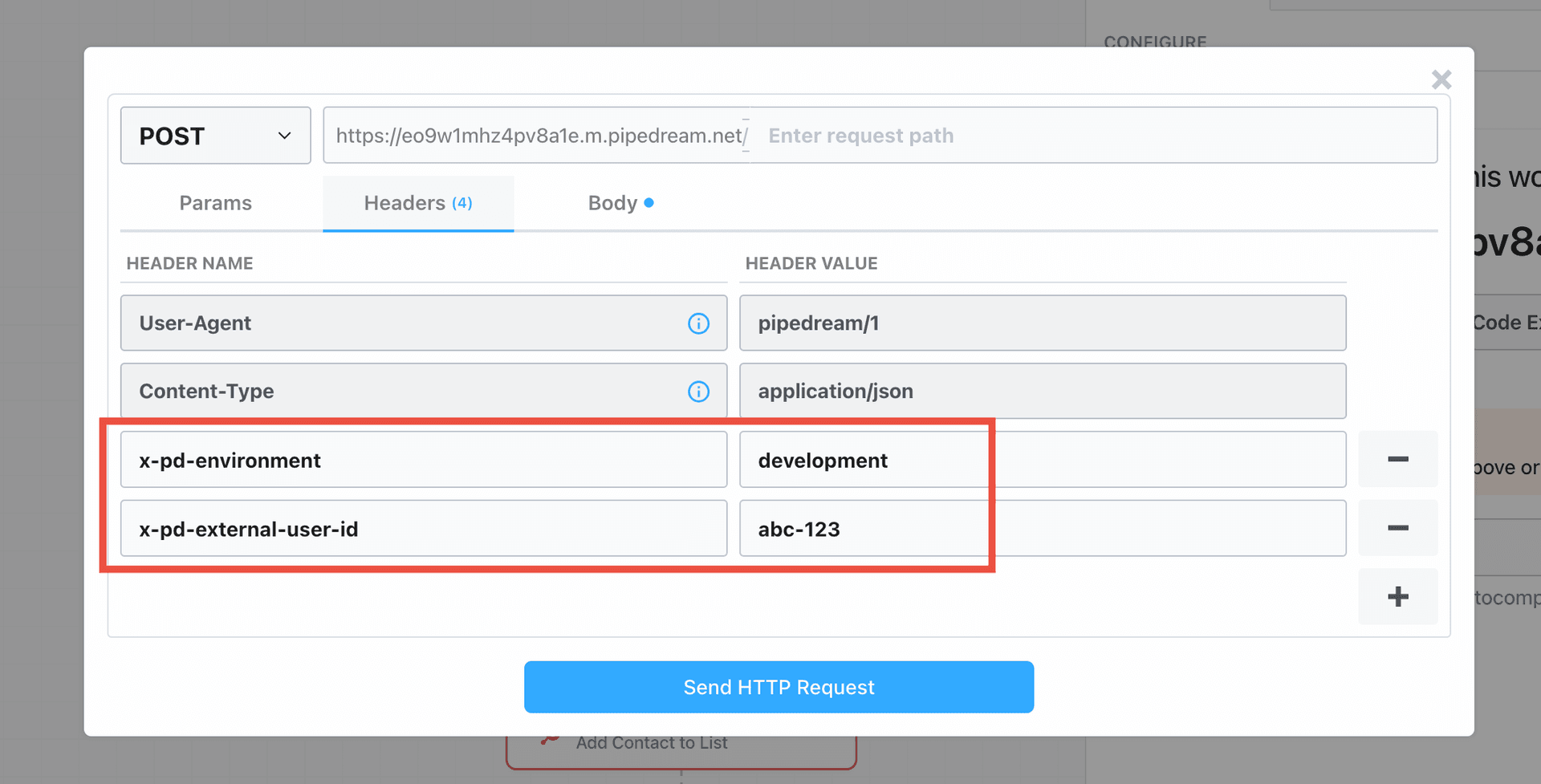 Invoke workflow headers